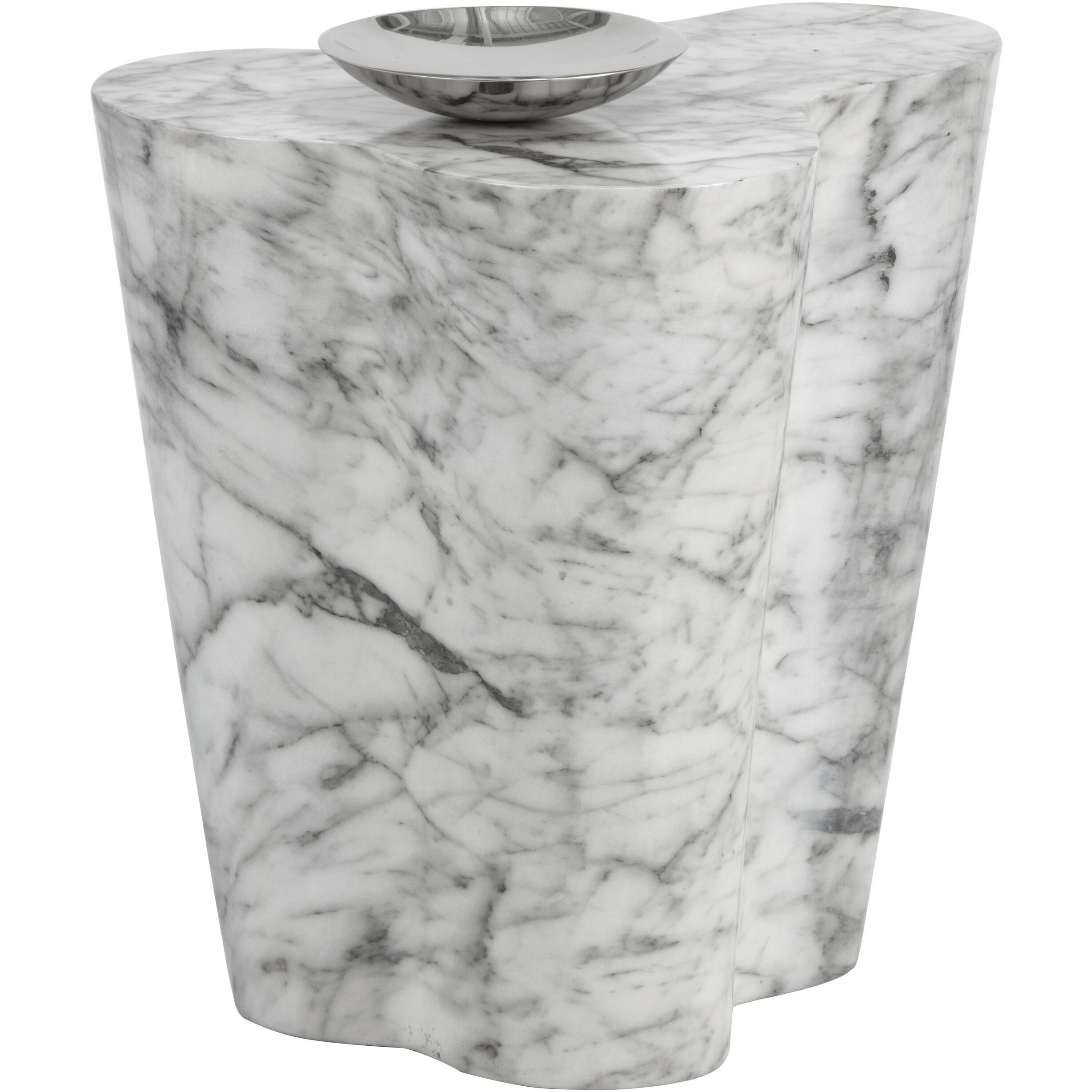 Ava 22 X 22 inch Marble Look Outdoor Side Table, Large